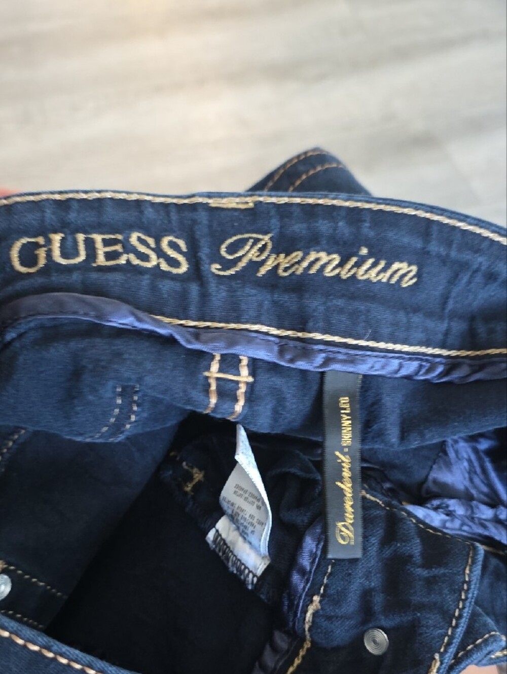 Guess Dark Navy Skinny Jeans with Contrast Stitching - Picture 7 of 9